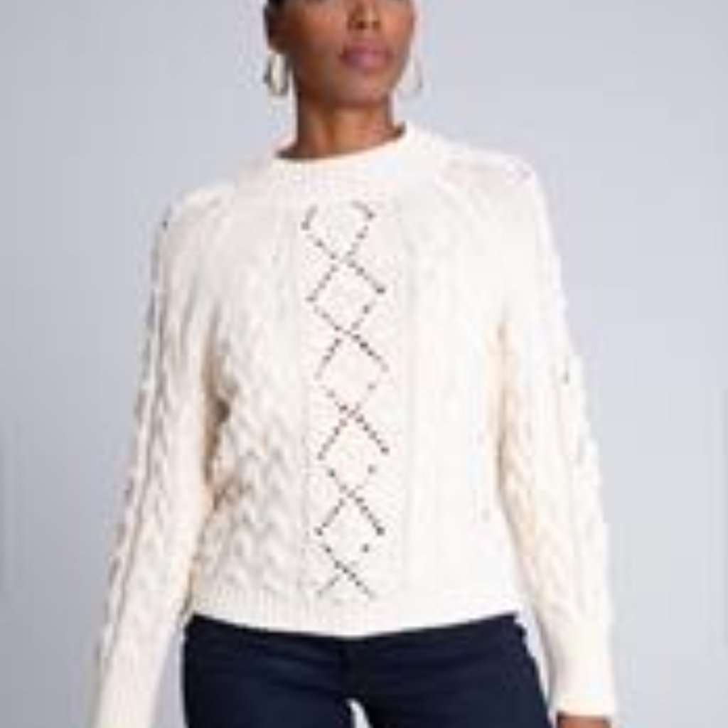 Nwt Georgie Bauble Crew Neck Sweater Cream L